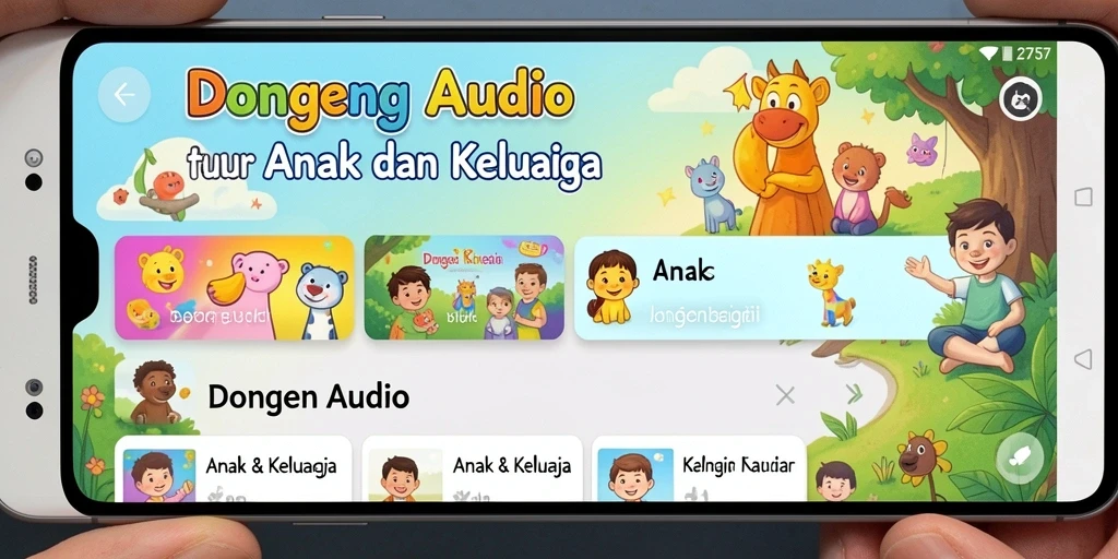 Tampilan antarmuka aplikasi 2757 yang ramah anak.