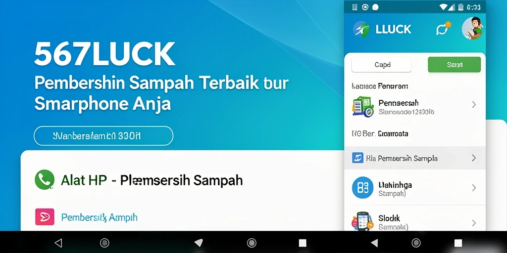 Tampilan antarmuka 567LUCK yang sederhana dan efektif dalam membersihkan sampah.