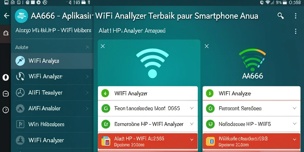 Antarmuka utama AA666 yang menampilkan fungsi analisis WiFi.