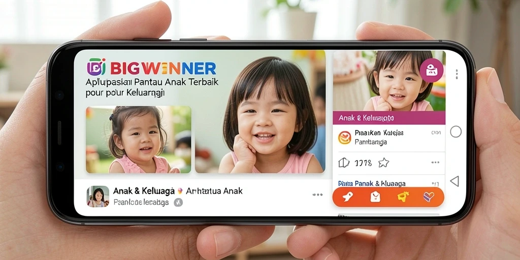 Tampilan antarmuka aplikasi BIGWINNER untuk memantau anak dengan mudah.