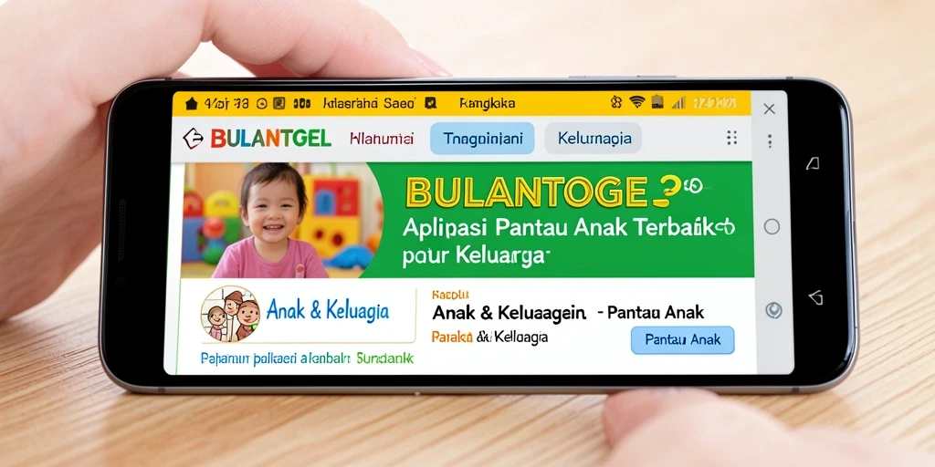 Screenshot utama BULANTOGEL menampilkan antarmuka pemantauan anak.