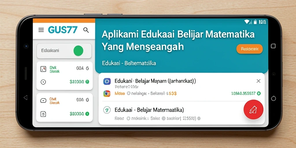 Antarmuka GUS77 yang interaktif dan menarik untuk belajar matematika.