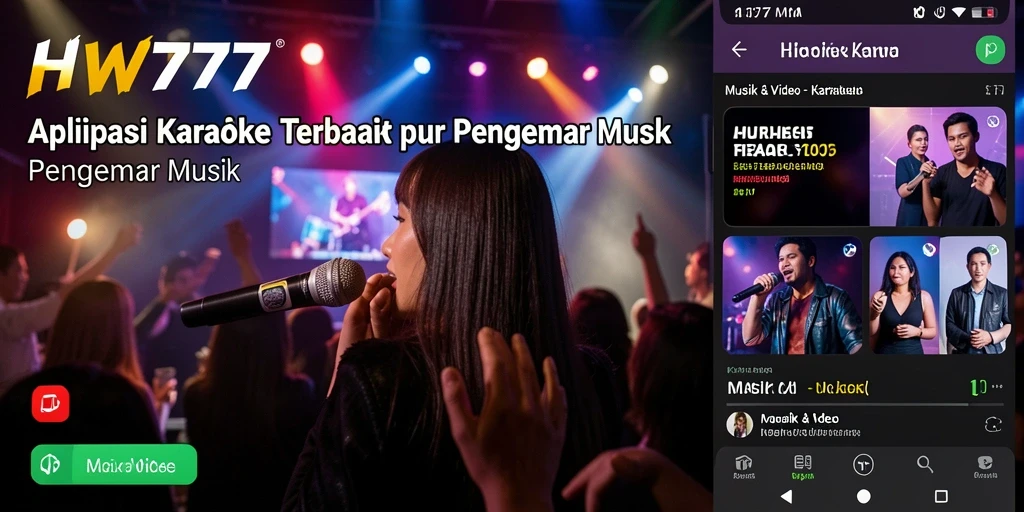Tampilan antarmuka HW777 yang menarik dan fungsional untuk karaoke.