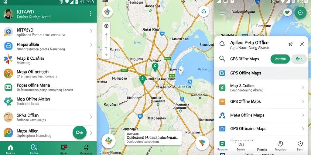 Antarmuka aplikasi KITAWD untuk navigasi peta offline yang intuitif.