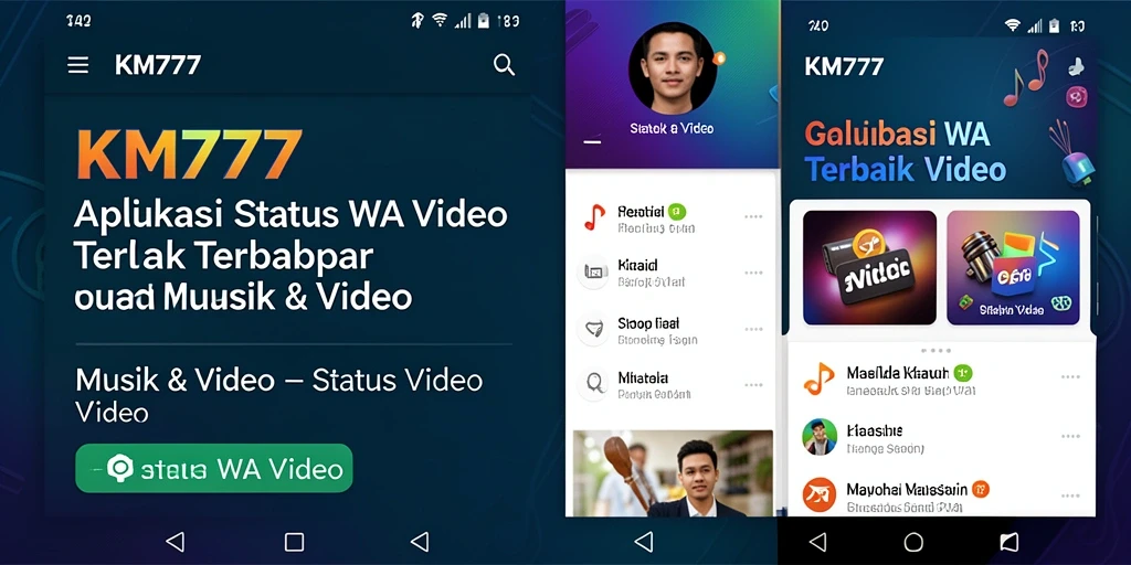 Antarmuka KM777 yang simpel dan menarik untuk Status WA Video.