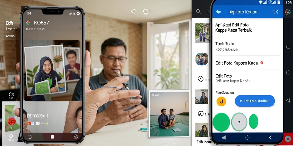 Tampilan antarmuka aplikasi Edit Foto Kertas Kaca KO857