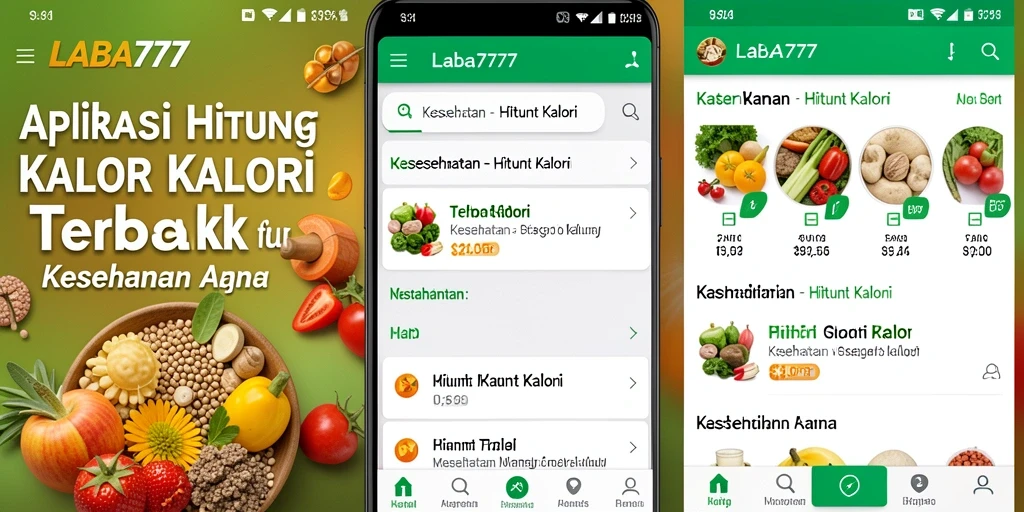 Tampilan antarmuka LABA777 yang intuitif untuk menghitung kalori.