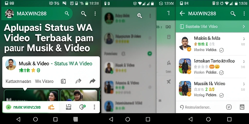 Antarmuka pengguna MAXWIN288 untuk Status WA Video yang menarik.