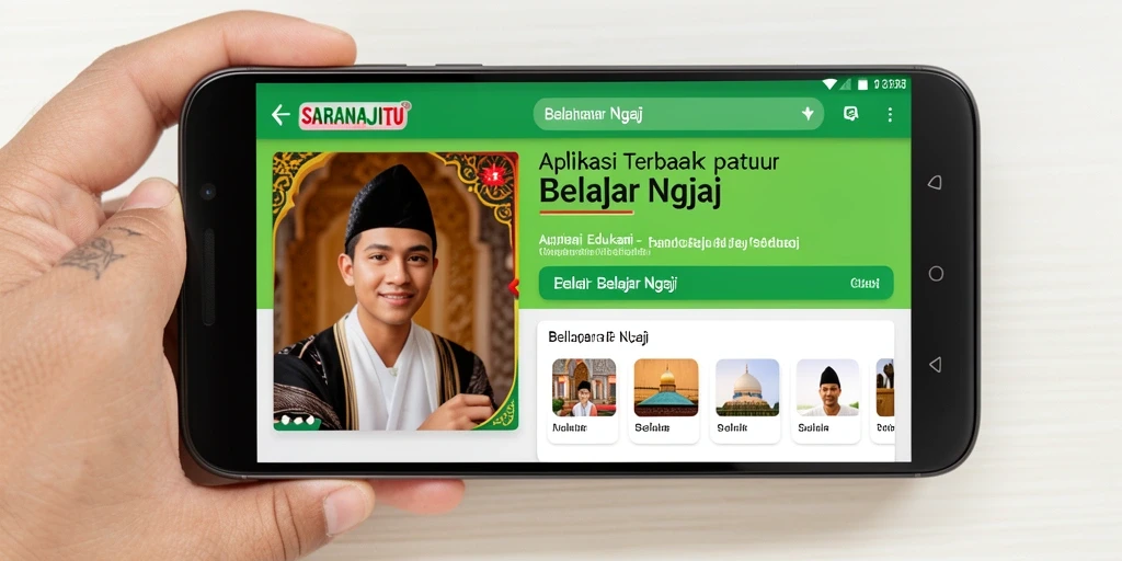 Antarmuka aplikasi SARANAJITU yang memudahkan belajar ngaji.