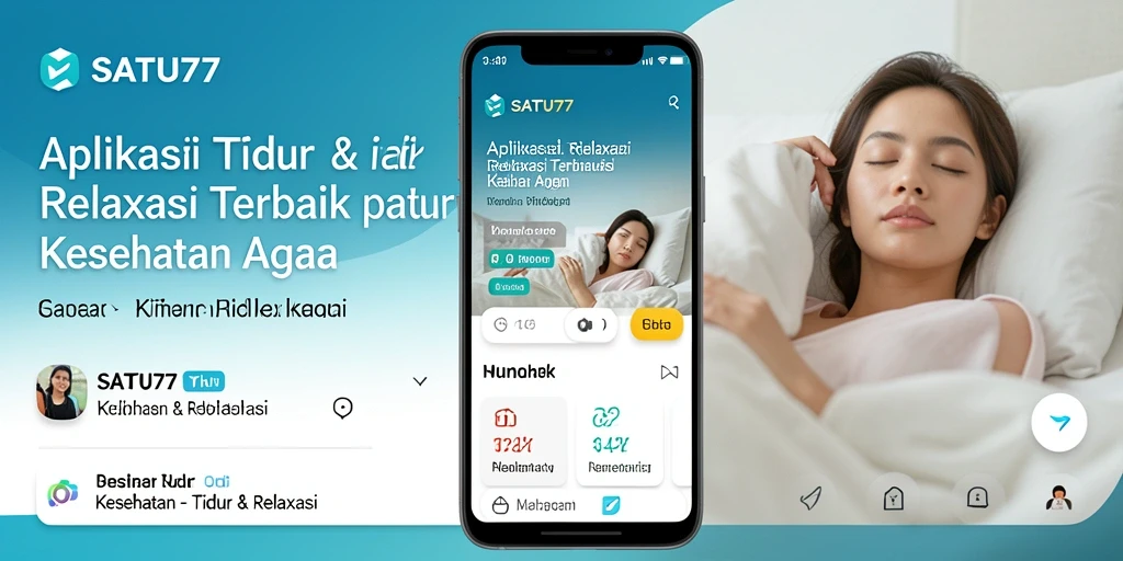 Antarmuka pengguna SATU77 dengan berbagai fitur Tidur & Relaksasi.