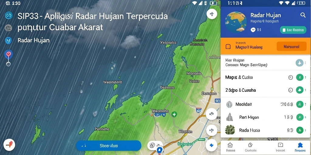 Tampilan antarmuka SIP33 yang menampilkan kondisi hujan saat ini.