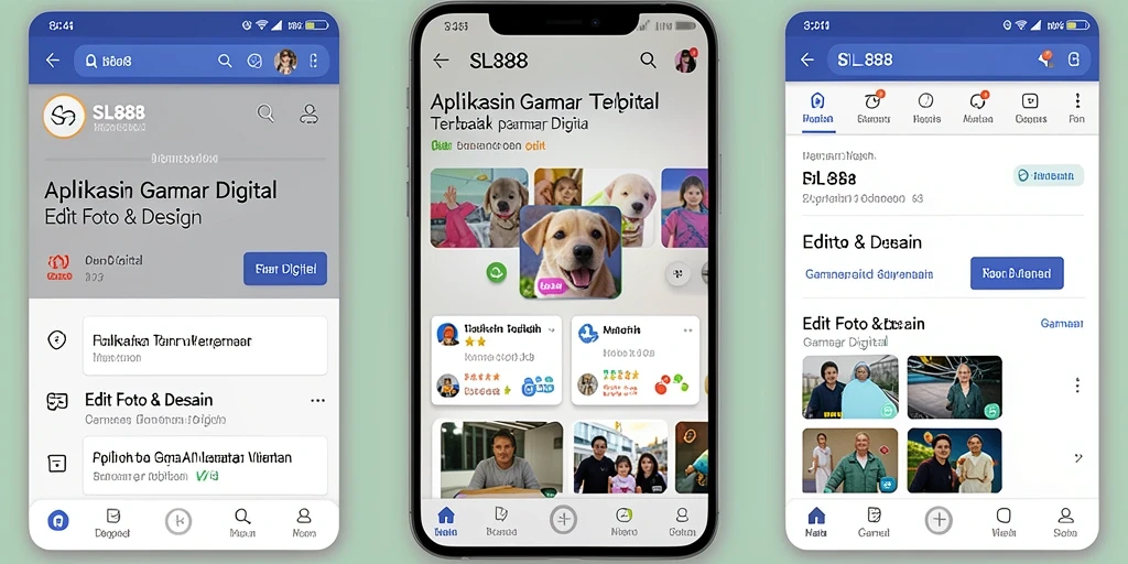 Tampilan antarmuka SL888 yang menarik untuk edit foto.
