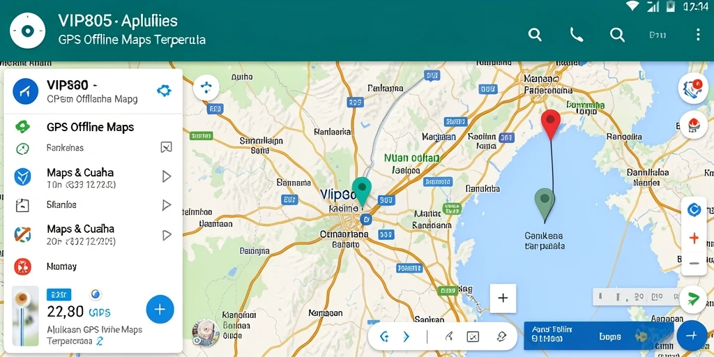Tampilan antarmuka VIP805 yang memudahkan navigasi GPS Offline.
